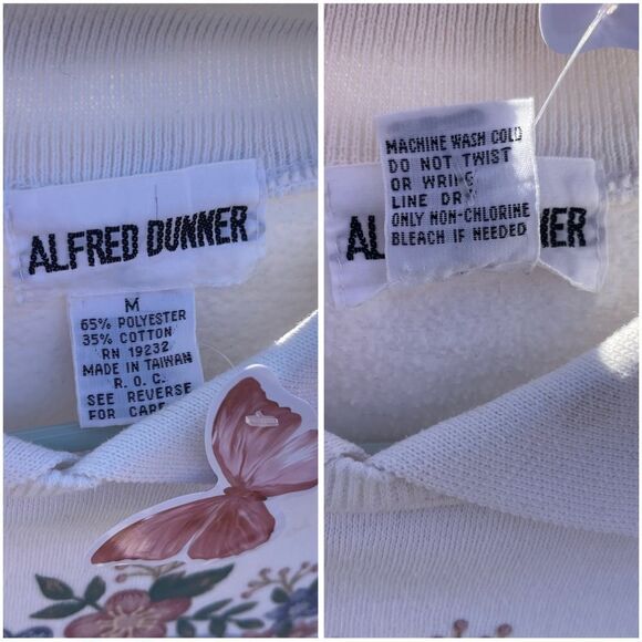 VNTG Alfred Dunner Sweater Peter Pan Collar - Floral Cottage SZ MED Grandmacore - Picture 6 of 6